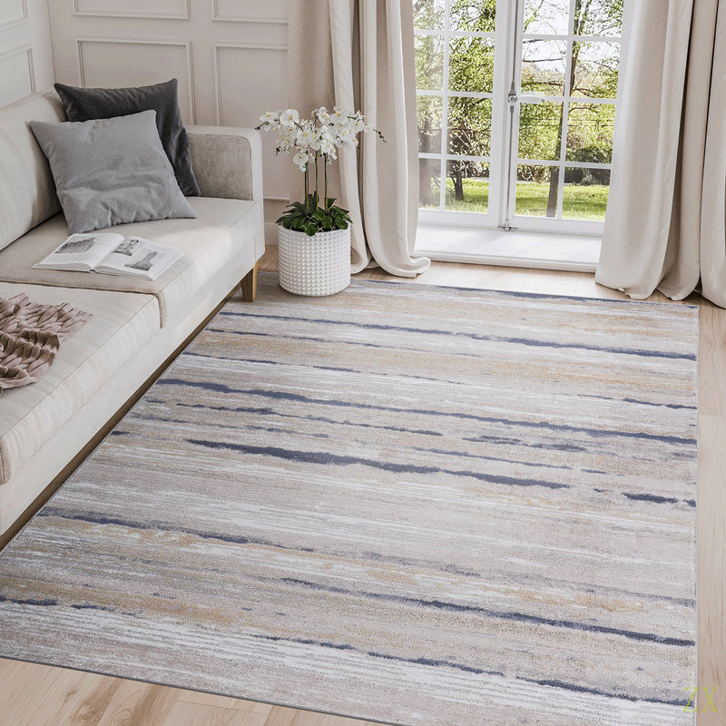 Collection 8X10 /Striped Non-Shedding Living Room Bedroom Dining Home Office Stylish And Stain Resistant Area Rug