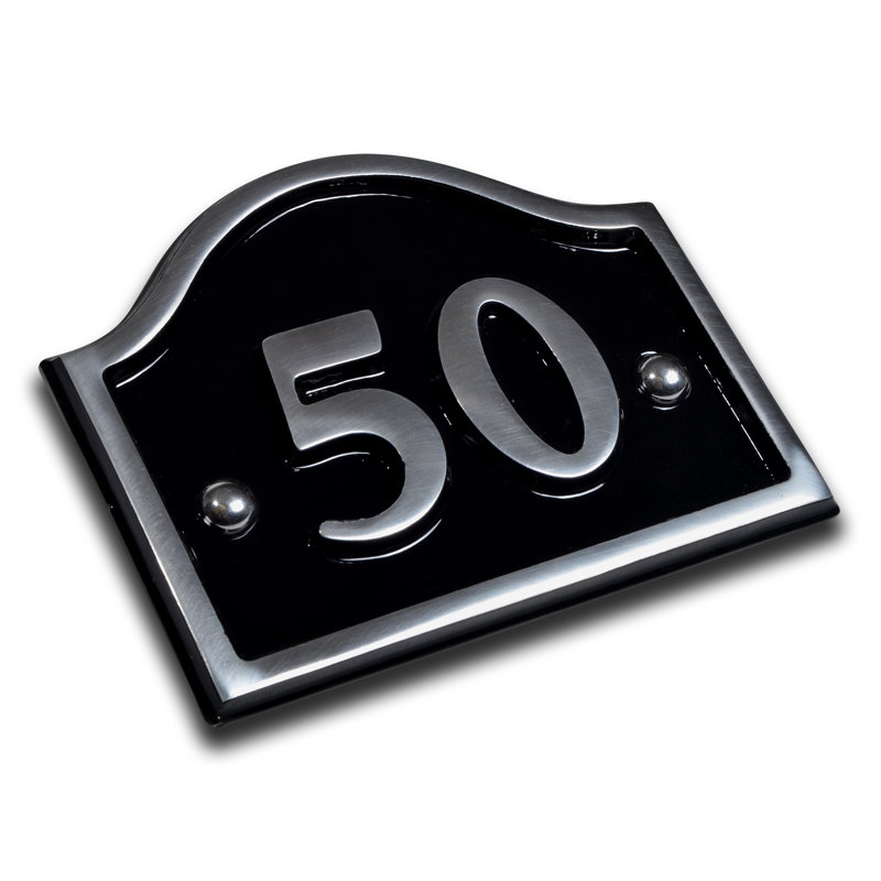 Jaclynn 11.5cm H Reflective Metal House Number, 50