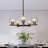 Geona 5-Light Dimmable Globe Chandelier Black Rods