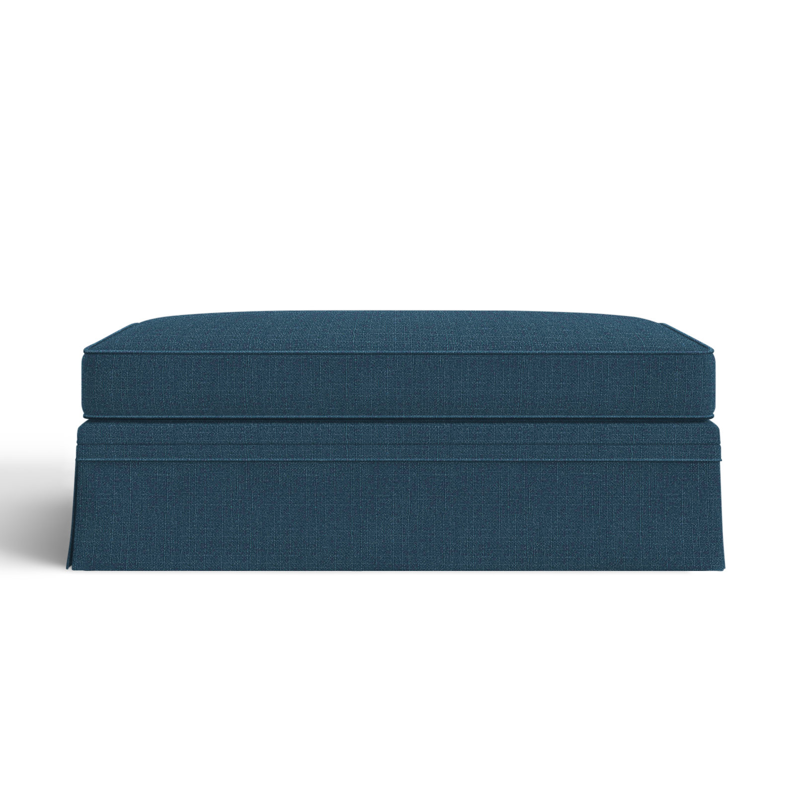 Shelby Upholstered Storage Ottoman, Turbo Navy Basketweave