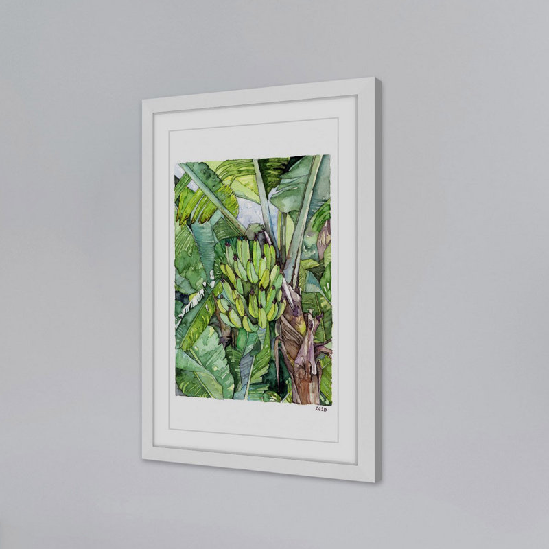 « banane tree » par rachel byler, reproduction d’art sur papier encadrée, H 45 po x l 30 po x P 1,5 po