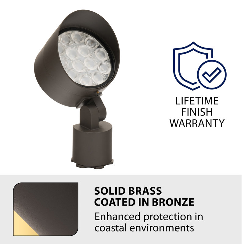 WAC LED Colorscaping RGBWW Power Accent Light, Solid Brass Coated/Bronze