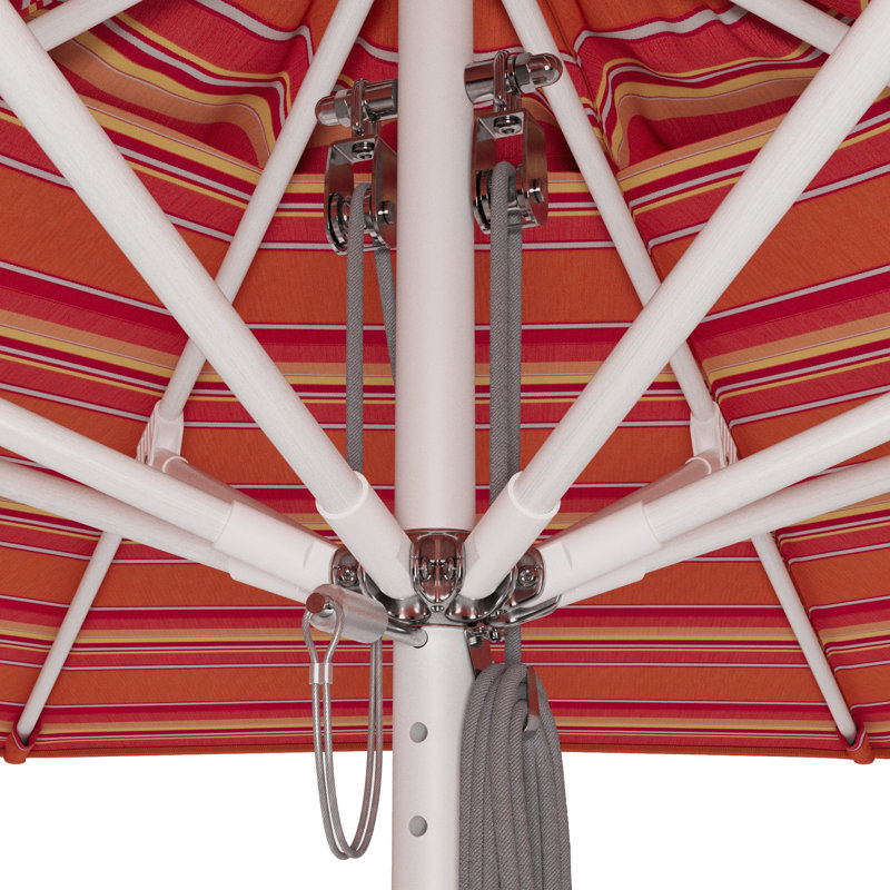 Parasol de patio en aluminium 9 pi, Rayures oranges