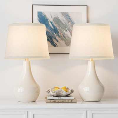 19.5'' White Ceramic Bedside Table Lamp with Socket Switch