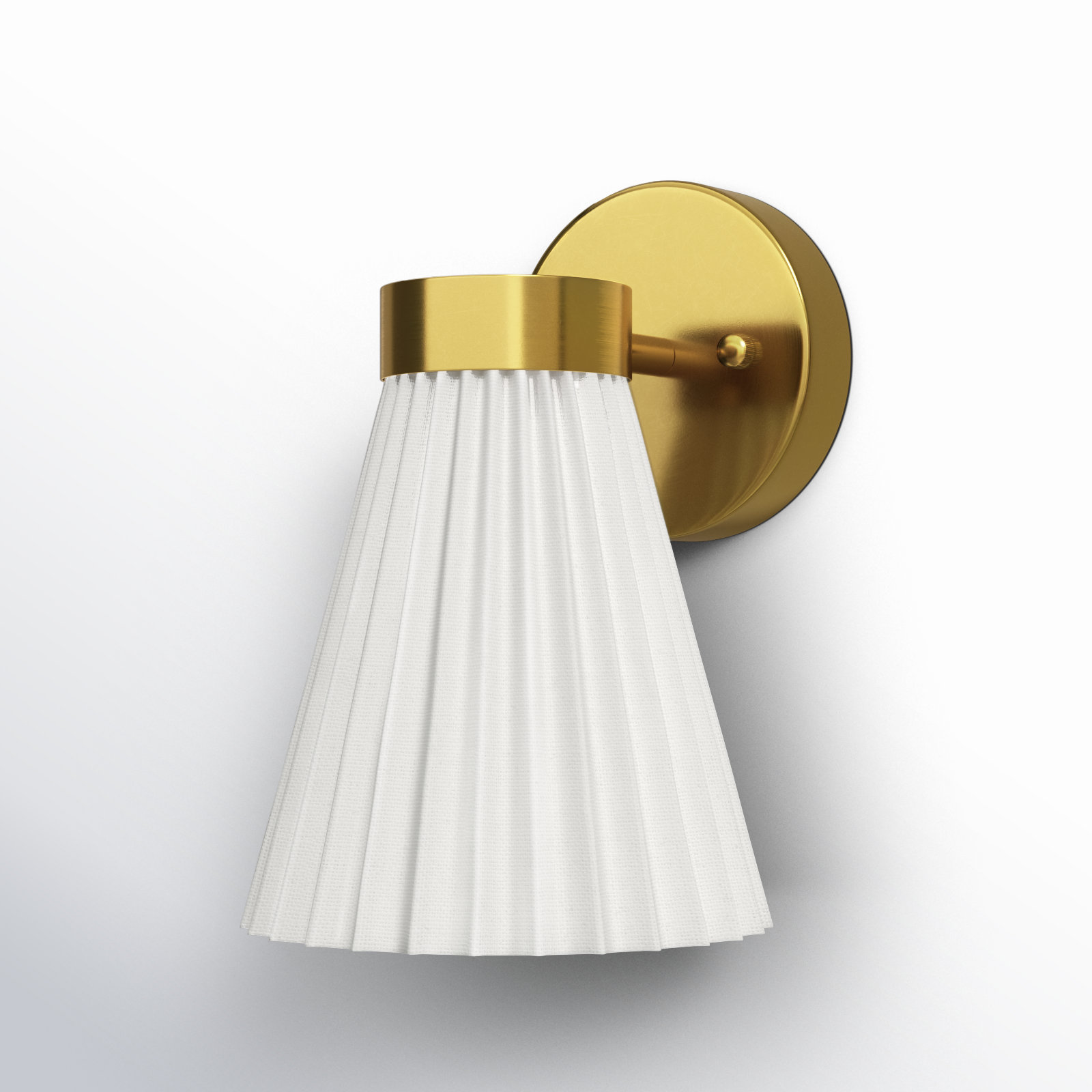 Viski Wall Sconce, Brass, White