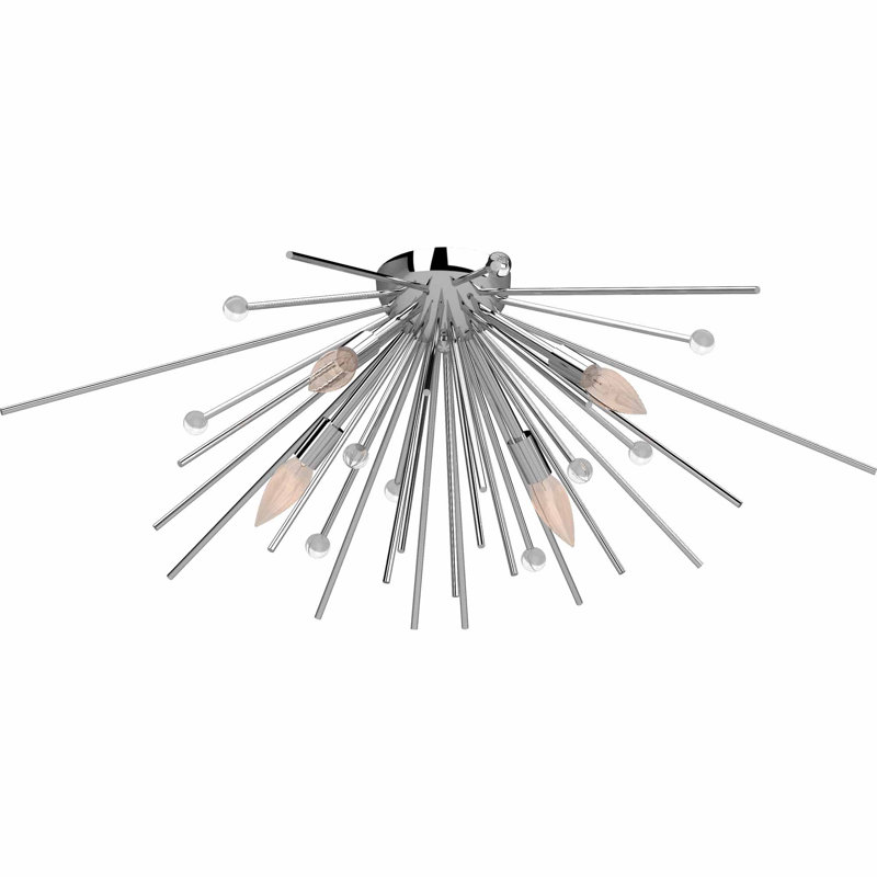  V7807-93 Alice 4-Light Indoor Polished Nickel Flush Mount Ceiling Fixture