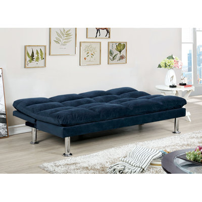 Canapé futon contemporain l 67,4 po, bleu marine
