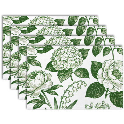 4-Piece Polyester Rectangle Dining Table Placemat