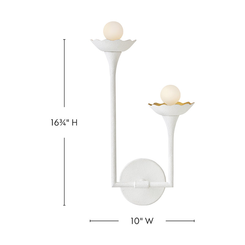 Everson Darla Medium Two-Light Exposed Bulb Floral Wall Sconce