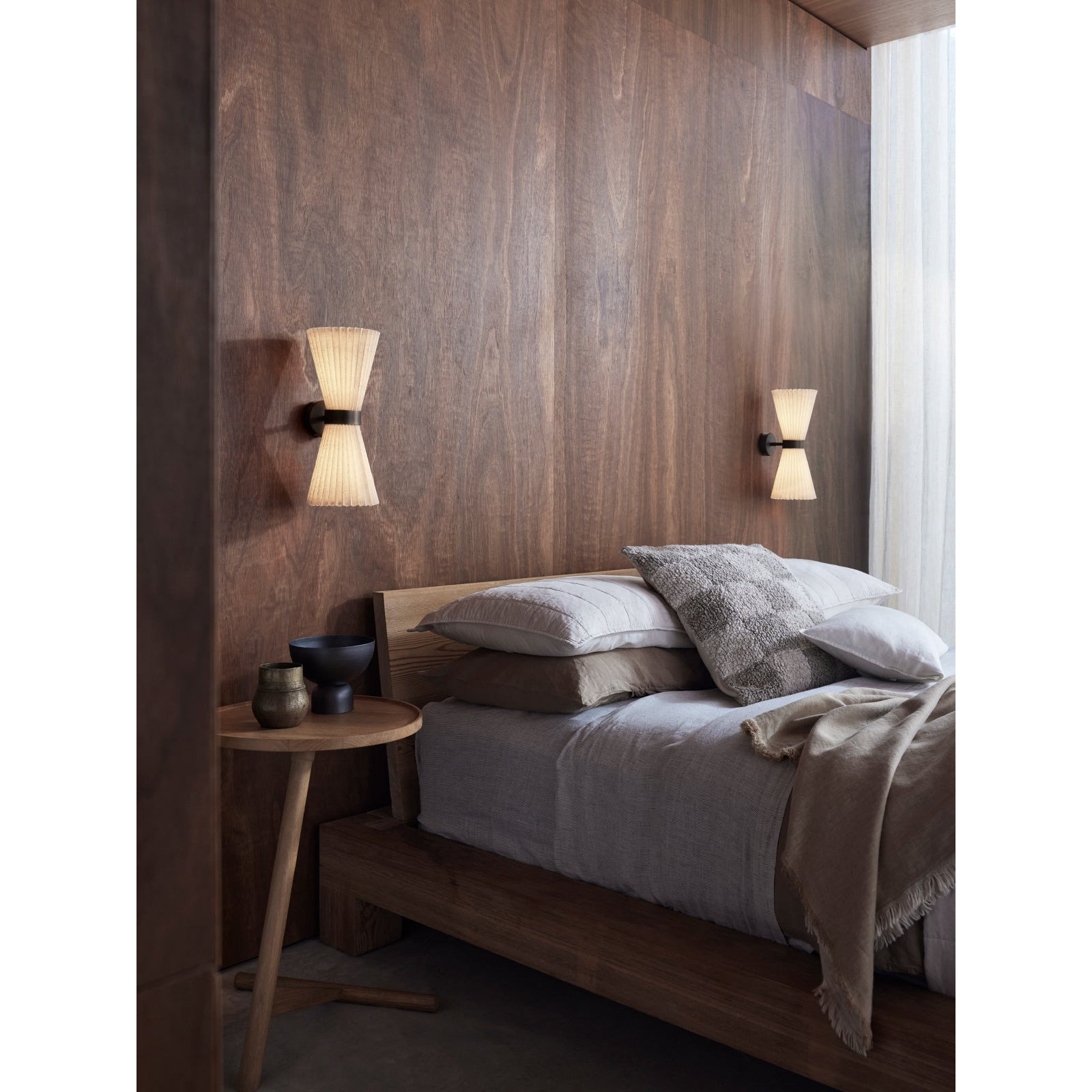 Modo 2 Light Steel Dimmable Armed Sconce, Bronze, Natural, 14.57" H x 6.1" W x 6.1" D