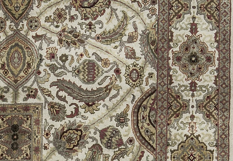Magnolia Wool Oriental Area Rug in Beige/Brown