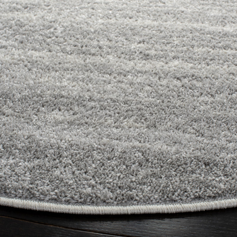 Tapis performance de couleur unie Gicu, Rond 5 pi