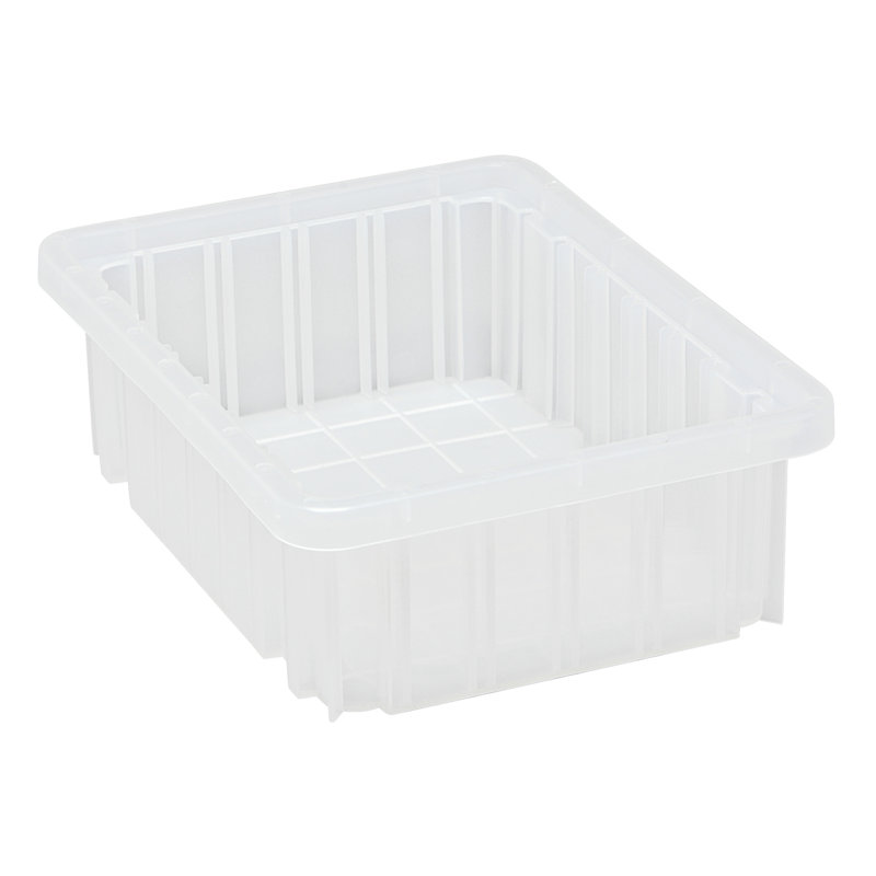 Dividable Grid Container, Clear, 5" H x 8.25" W x 11.88" D