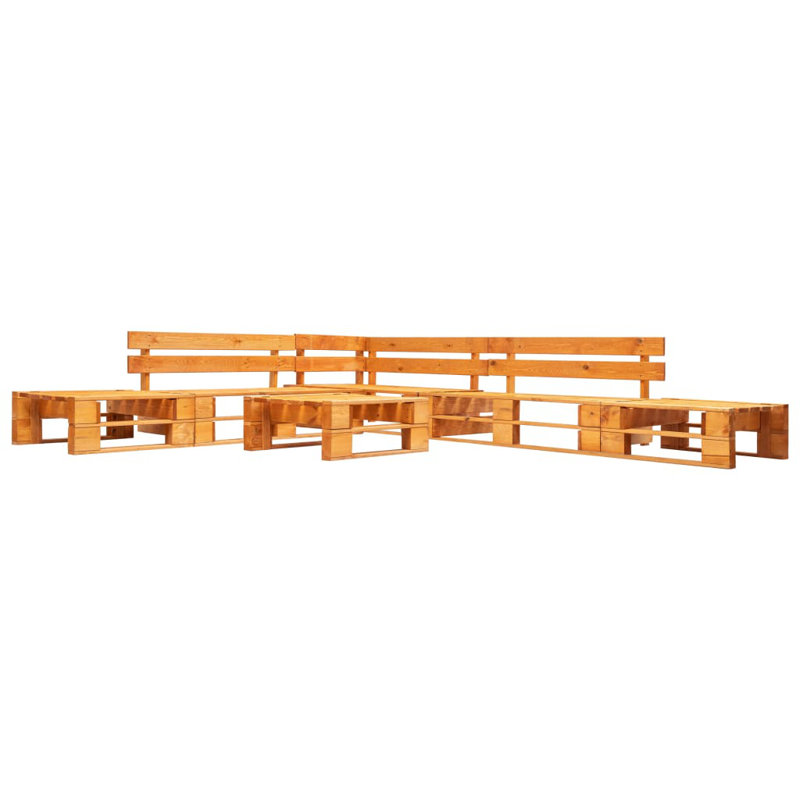 Favian Pallet 6 Seater Conversation Set, Honey Brown