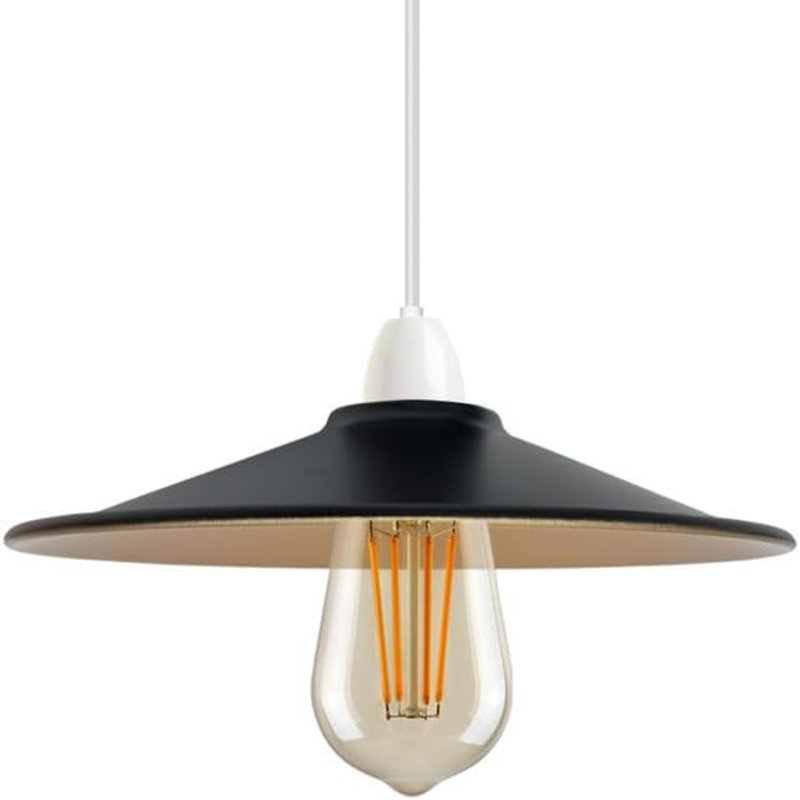 Bardem 4cm H Metal Cone Lamp Shade ( Uno ) in Black
