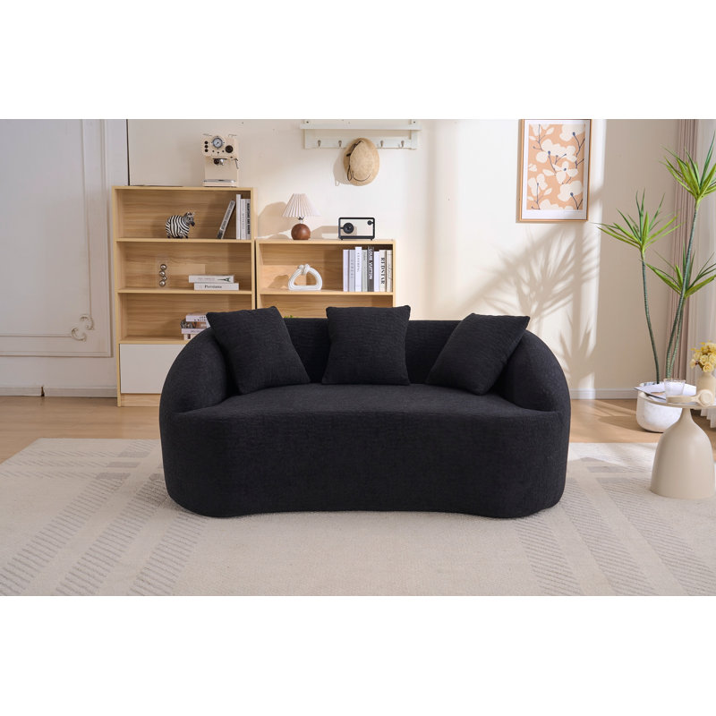 Causeuse canapé LY-049S Curved Modern, Noir