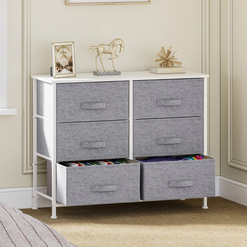 6 Drawer Storage Drawer, Grey