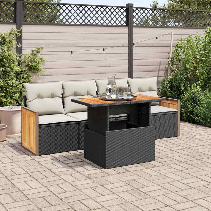 Vidaxl Garden Sofa Set Black