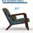 Mid-Century Modern Accent Chair, Chenille Armchair with Lumbar Pillow, Curved Armrests, Green-1029327585