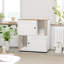 Enceinte de litière double pour 2 chats avec poteau à griffer - Conception à double couche peu encombrante, poteaux à griffer intégrés pour jouer, mobilier multifonctionnel élégant-1317609437