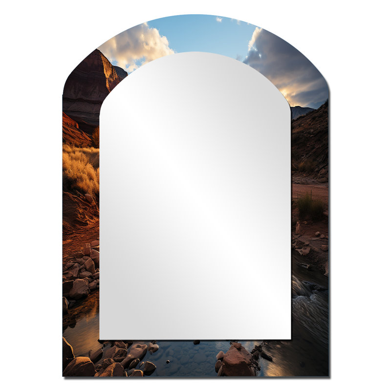 Kronos - Miroir paysager en métal, 34 po x 25 po