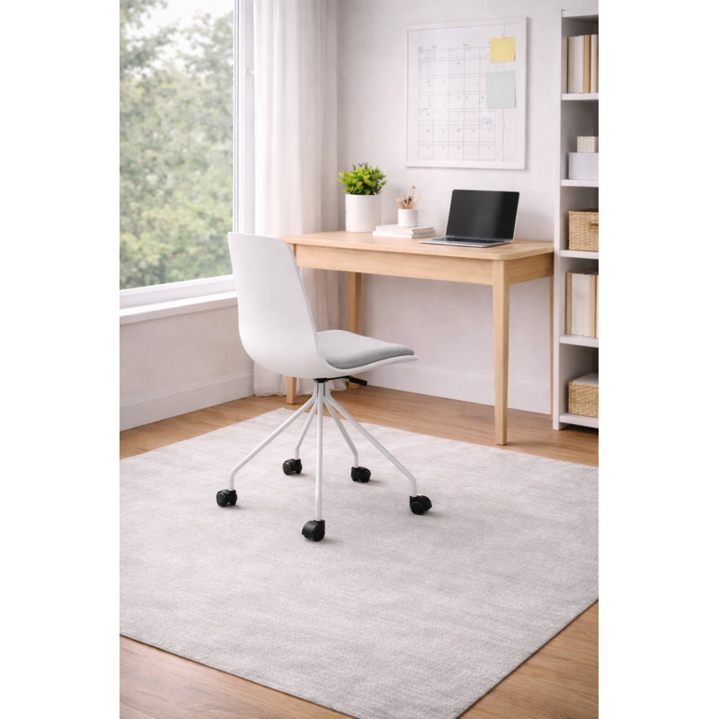 Chaise de bureau moderne sans accoudoirs Harsimar, Blanc