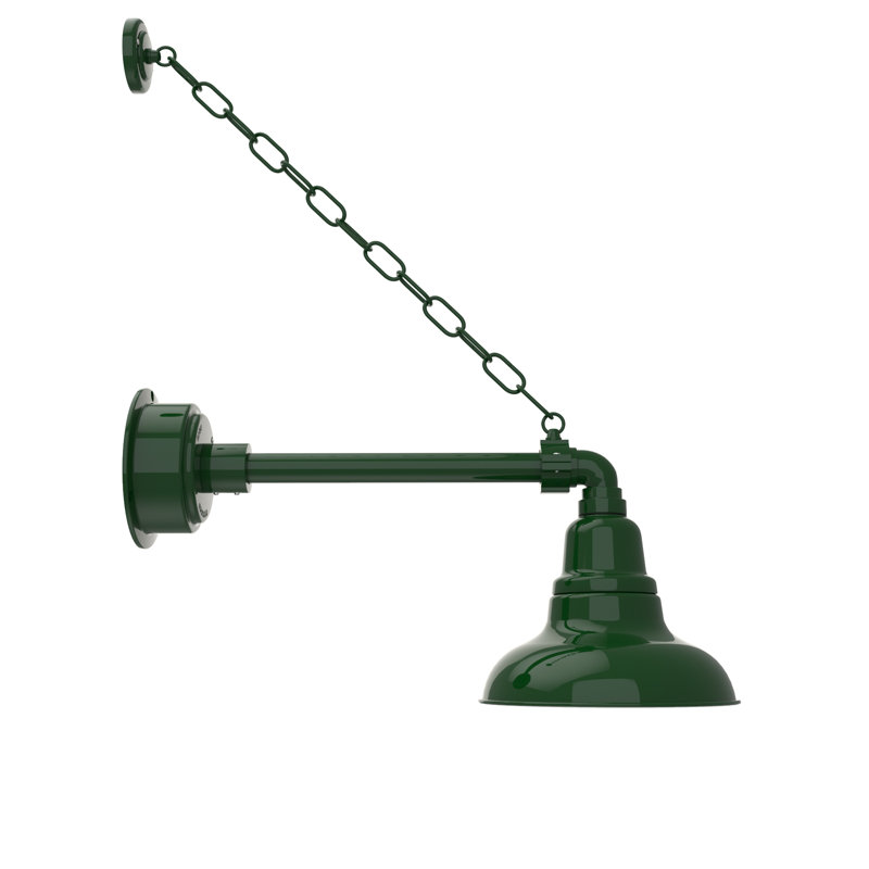 Luminaire de grange d'extérieur à DEL Adesh, H 18 po x l 8 po x P 23 po, Vert rétro