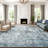 Modern Abstract Non Slip Washable Area Rug (Blue)-394438189