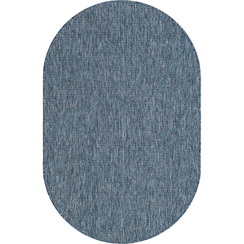 Tapis bleu Avaughn, Ovale 5 pi 3 po x 8 pi