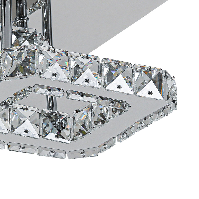 2-Light 24cm Square Crystal Celling Light