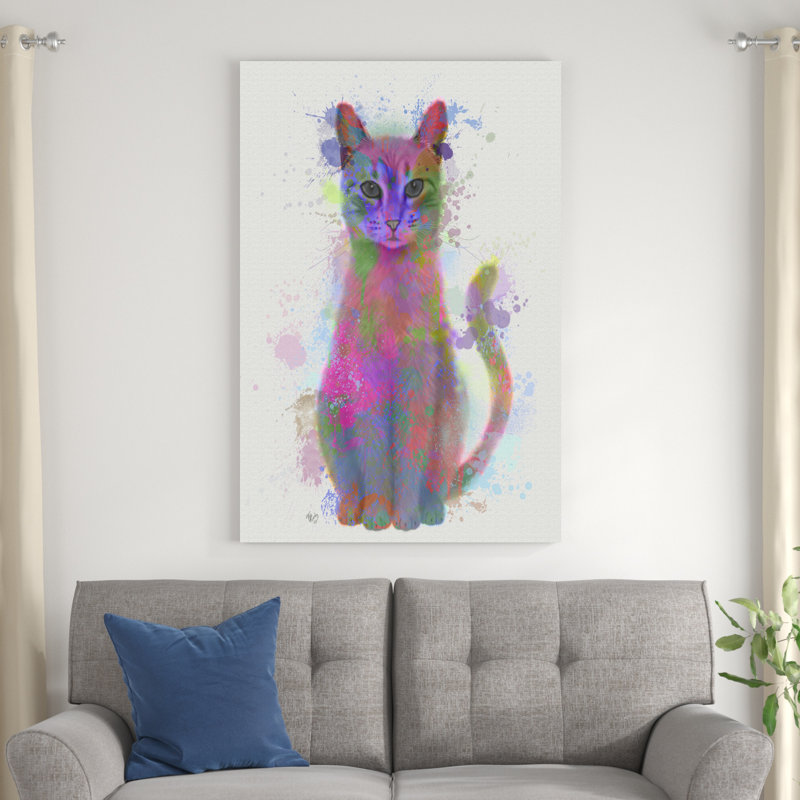 Chat arc-en-ciel 4, H 48 po x l 32 po x P 1 po