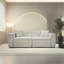 3 lits avec dossier rembourré: housse en lin et rangement pour le salon, la chambre à coucher et les appartements Mid Century Intérieur: revêtement blanc-913007070-913007065