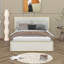 Lit plateforme tapissier double avec 4 tiroirs Lamoyne-517874240