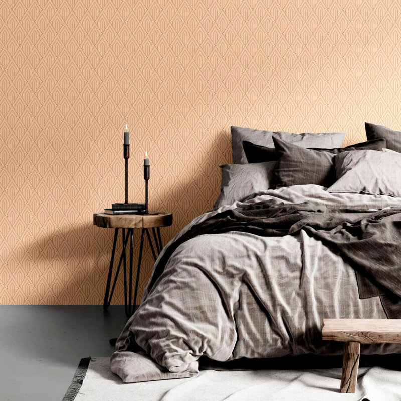 Carreau de papier peint auto-adhésif, Orange, L 102 po x l 24 po