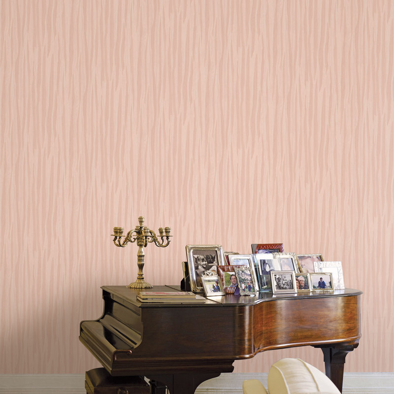 Opulence Luxury Italian Pleated Texture Double Width 33' L x 42" W Wallpaper Roll, Pink