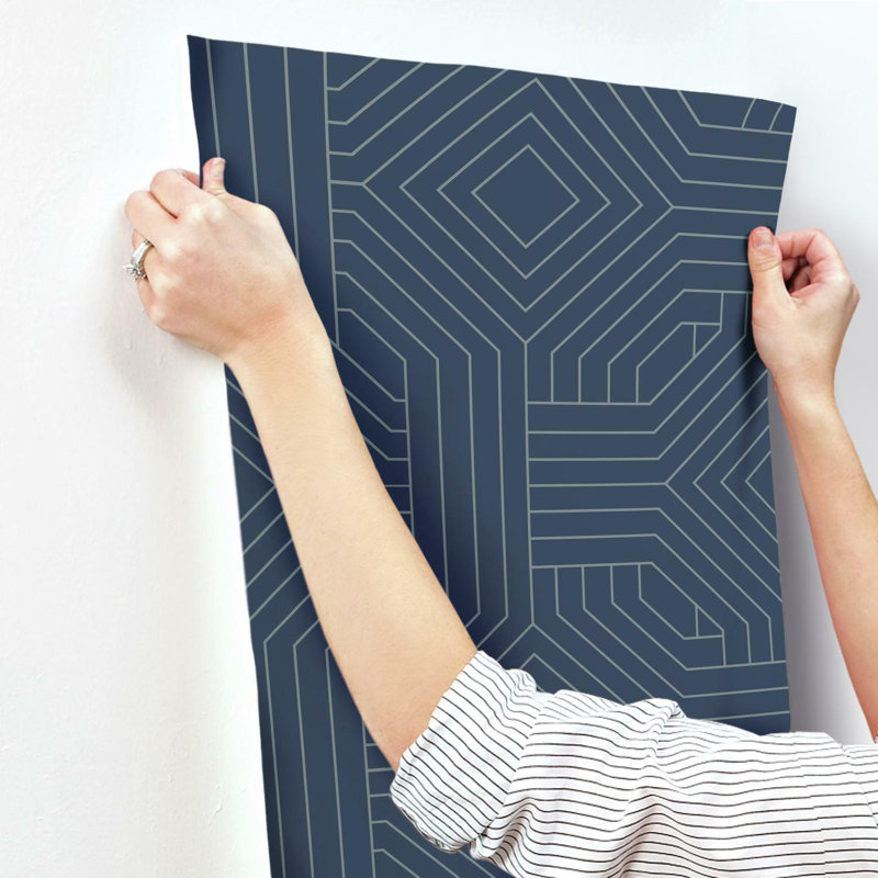Geometric Double Roll, Navy