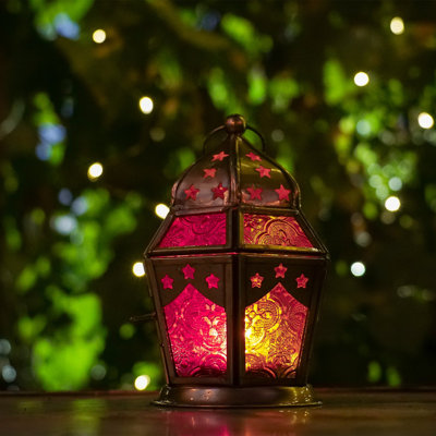 Medium Hex Glass Tealight Lantern