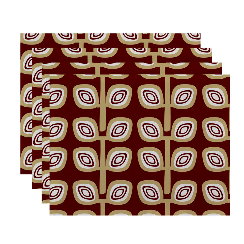 Polyester Geometric Rectangle Placemat, Orange
