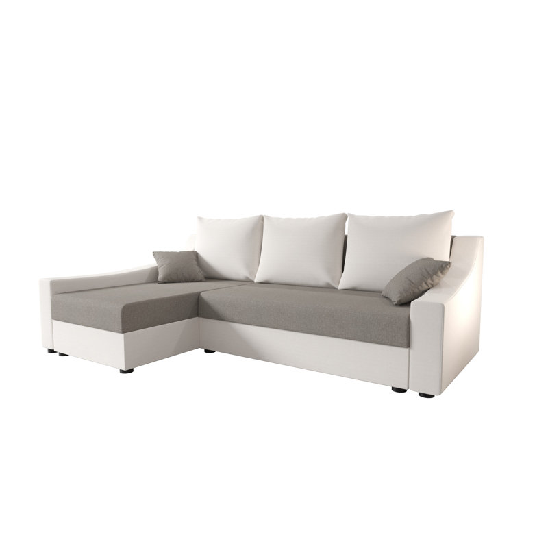 Soley 3 Seater Corner Sofa , Cream/Light Grey, Left -sided