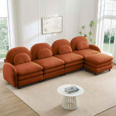 Canapé modulaire en forme de nuage avec confort double couche et élégance courbée
