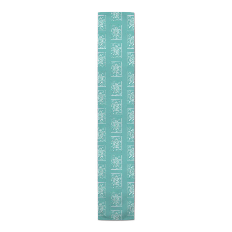 Chemin de table Alishah, L 72 po x P 16 po, Bleu sarcelle