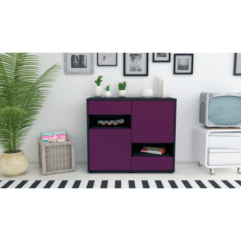 Ramsel 92cm Sideboard, Anthracite/Purple