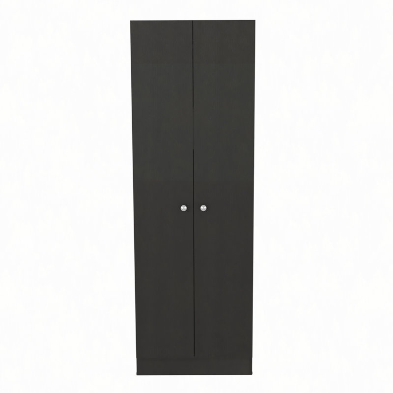 Armoire garde-manger multi-rangement, cinq tablettes, armoire double porte, Noir