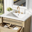 Meuble-lavabo de 30 pouces: portes en rotin tissées à la main