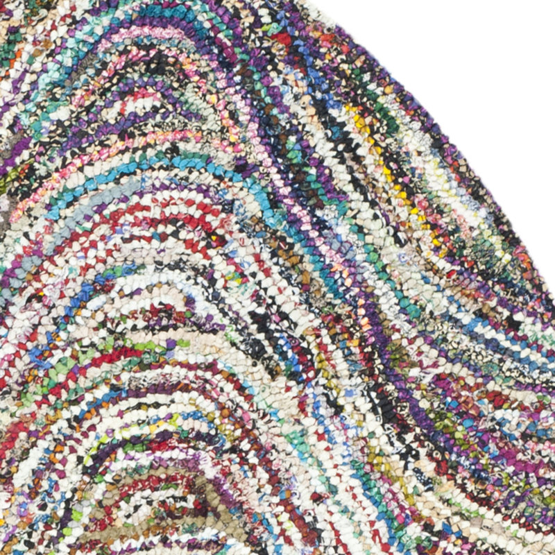 Anaheim Hand Tufted Cotton Abstract Rug, Round 6'