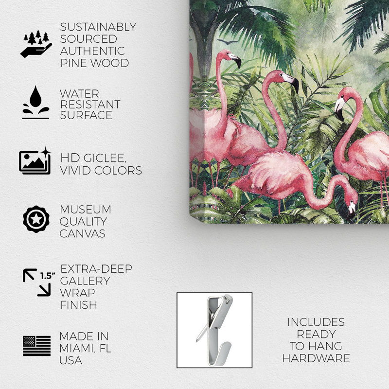 " Doll Memories - Flamingo Tropics " Painting Print, Wrapped Canvas, 20" H x 30" W