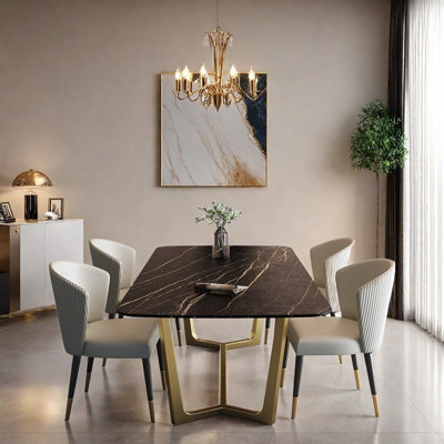 Light Luxury Simple Rock Dining Table Sets.