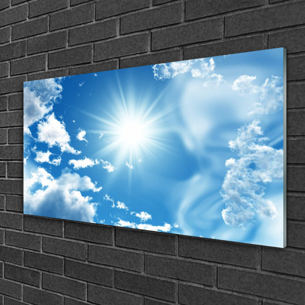 Glasbild Heaven Sun Landscape