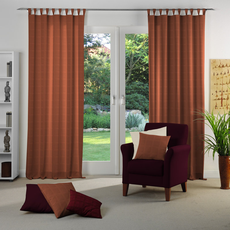 Shire Room Darkening Single Curtain Panel, 132 W x 245 D cm, Terra