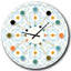 Horloge murale rétro Mid-Century en orange et bluye-40745547